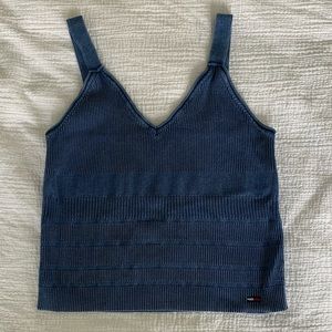 Tommy Hilfiger Jeans Sweater Tonal Tank Top | denim blue | Crop Top